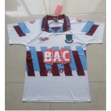 West Ham United 91/92 Away White&Blue Soccer Jersey